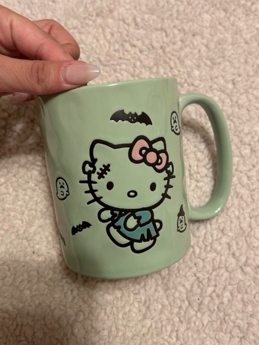 Sanrio Hello Kitty Green Ceramic Mug with Halloween Design